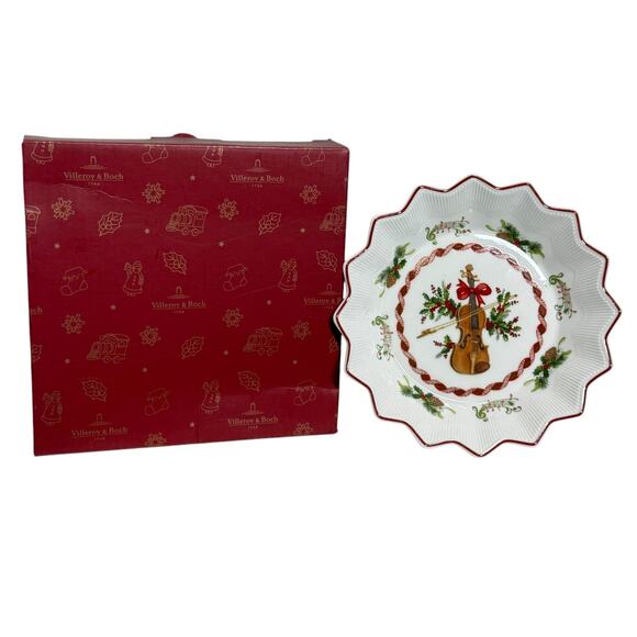 Villeroy & Boch Music Note Violin Christmas Toy Fantasy Plate Bowl Dish Candy 6" - Picture 2 of 7